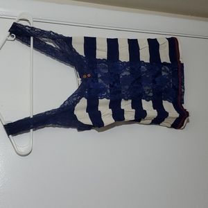 Rewind, small, blue and white